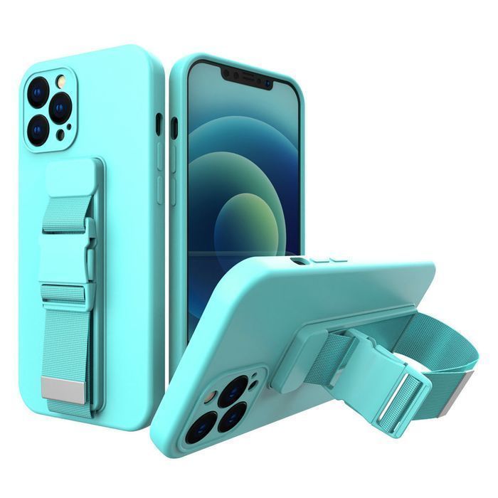 Etui na Tył z Smyczą do iPhone 12 - Jasnoniebieskie Ropę Case