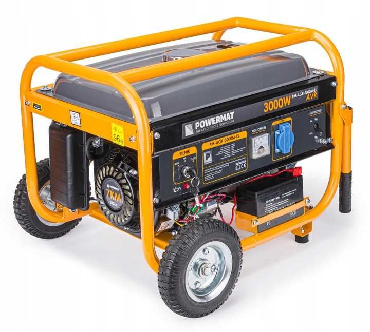 Agregat prądotwórczy generator prądu 3000W 7KM AVR MOCNY Rozruch kółka