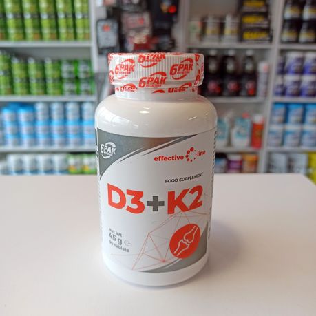 6PAK D3+K2 90tab Witamina D3 + K2, Odporność Zdrowe Kości, Witaminy