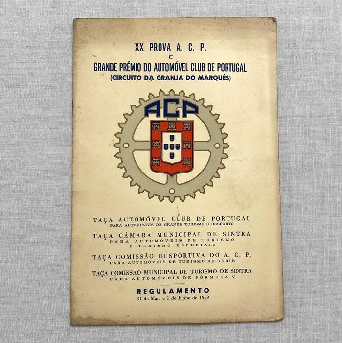 Livro da XX Prova do Automóvel Clube de Portugal ACP 1969
