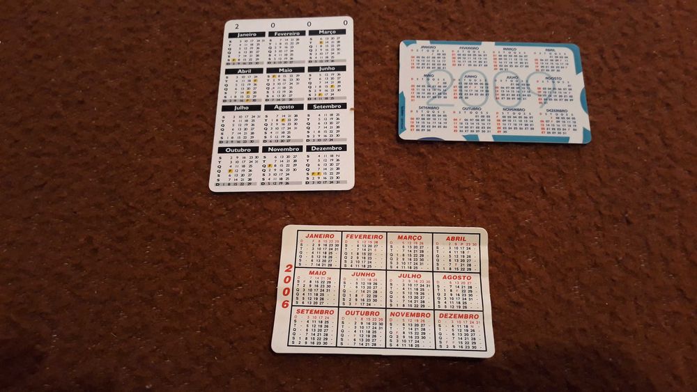 Calendários de bolso - lote 3 / 4 - portes incluídos