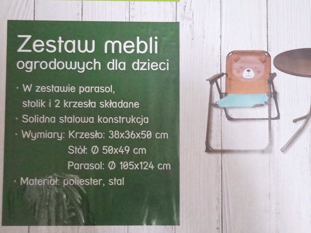 Zestaw mebli ogrodowych dla dzieci nowy REZERWACJA DO 03.08.2025