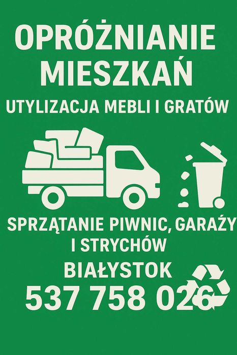 Opróżnianie mieszkań, wywóz złomu, Sprzątanie Piwnic Garaży UTYLIZACJA