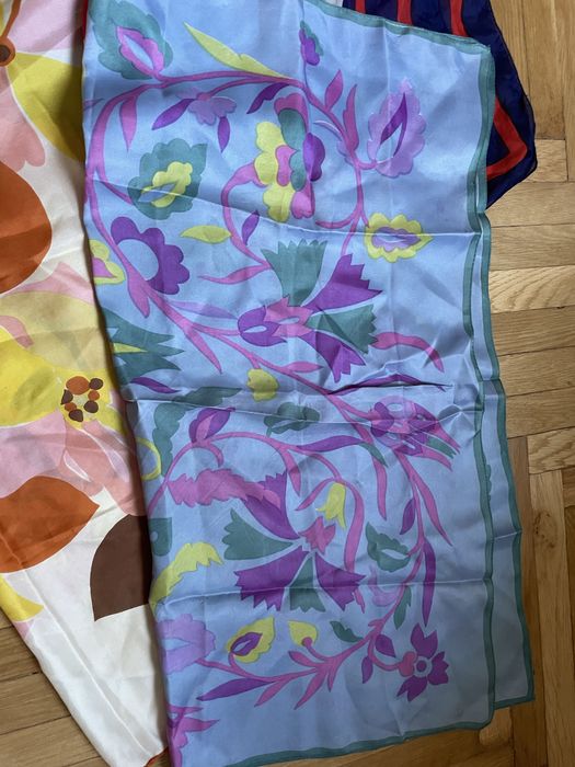 Apaszki chusty vintage material na gumki jedwab