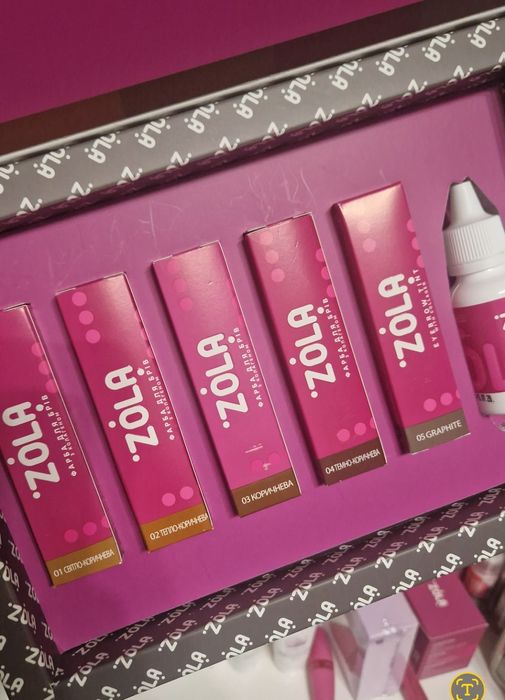 Фарба для брів Zola, засоби для ламінування