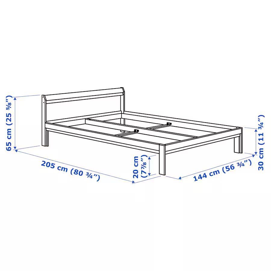 Łóżko neiden ikea 140x200 + materac Afjall