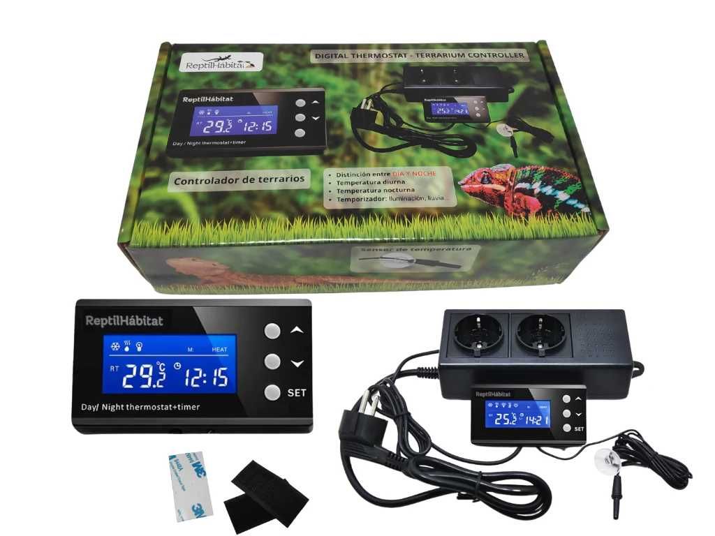 Terrario pvc 120x40x40cm completo, extras, UVB e LED Bluetooth, heat