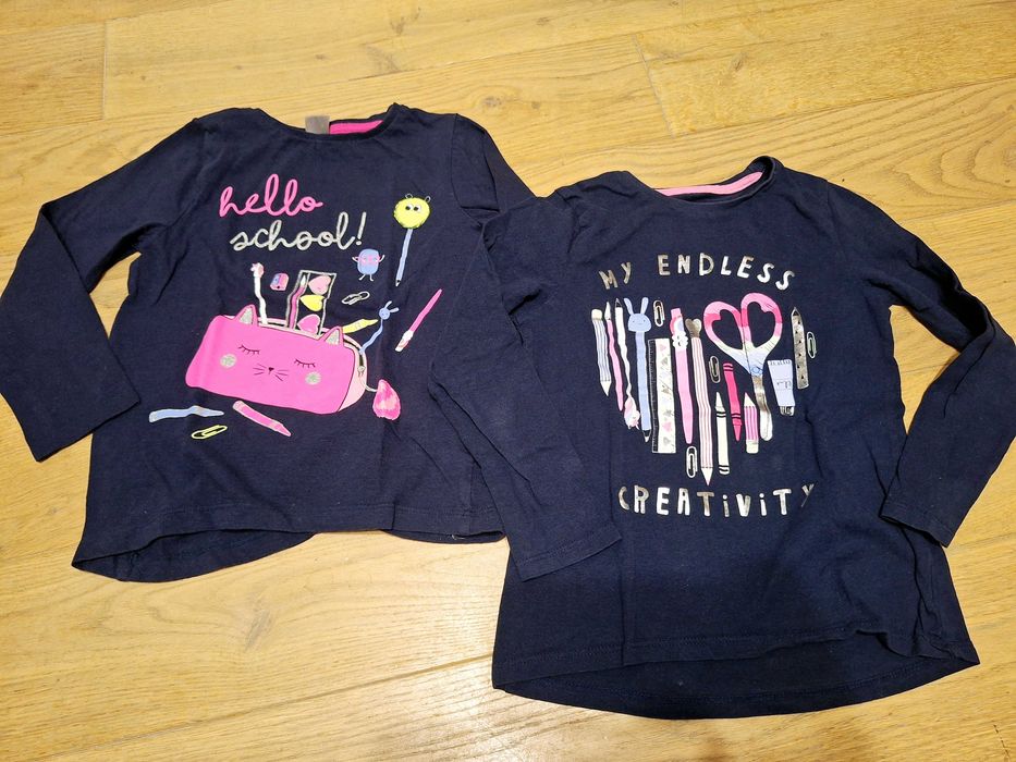 Zestaw 3 bluzki długi rękaw i sweterek 122  6-7 lat