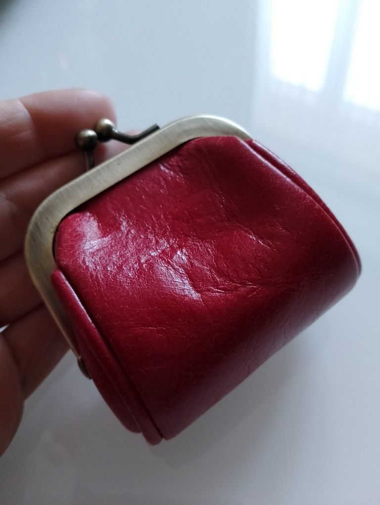 Bilonówka portfel czerwony mały Christopher Creazioni skóra skórzany
