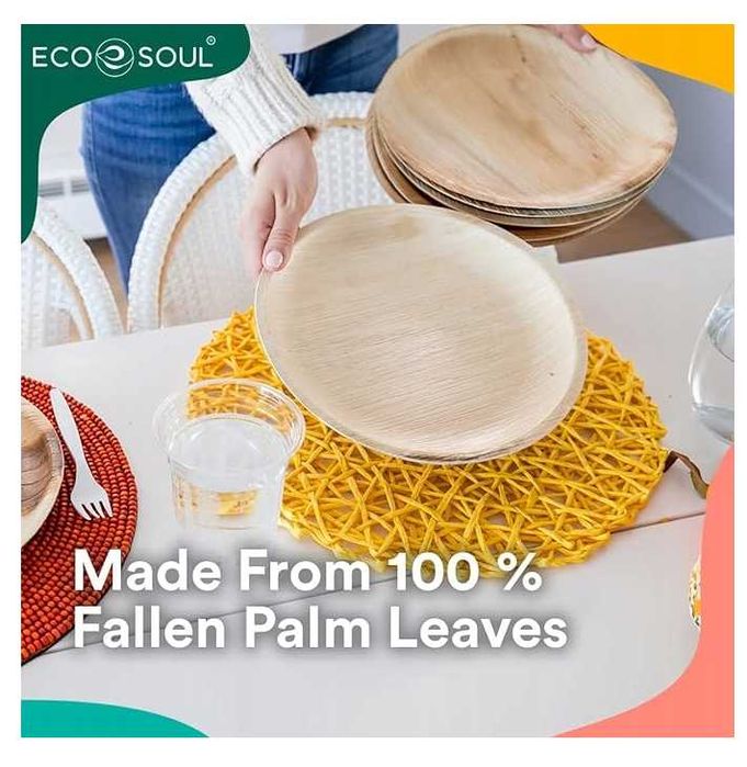 Talerze z liści palmowych biodegradowalne 25/15 cm EKO SOUL ZESTAW