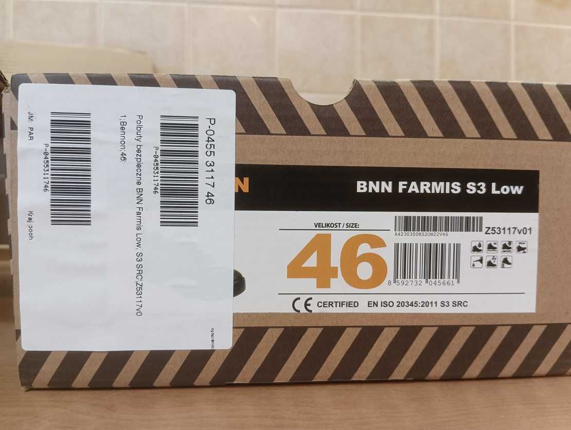Nowe półbuty BENNON BNN FARMIS S3 LOW  rozmiar 46