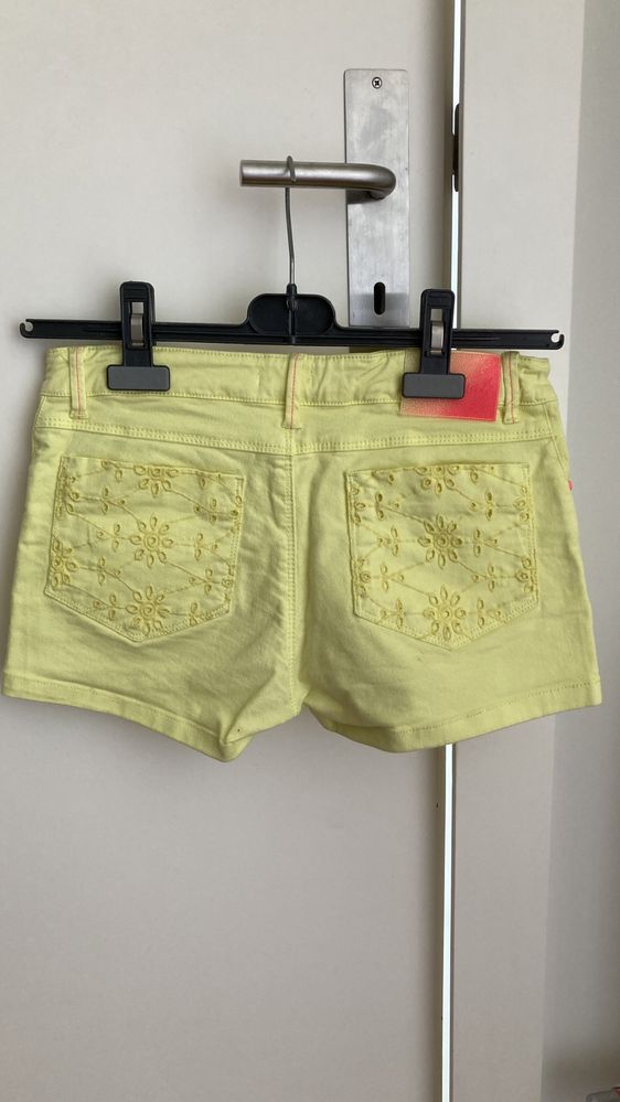 Calção jeans Billieblush amarelo canário