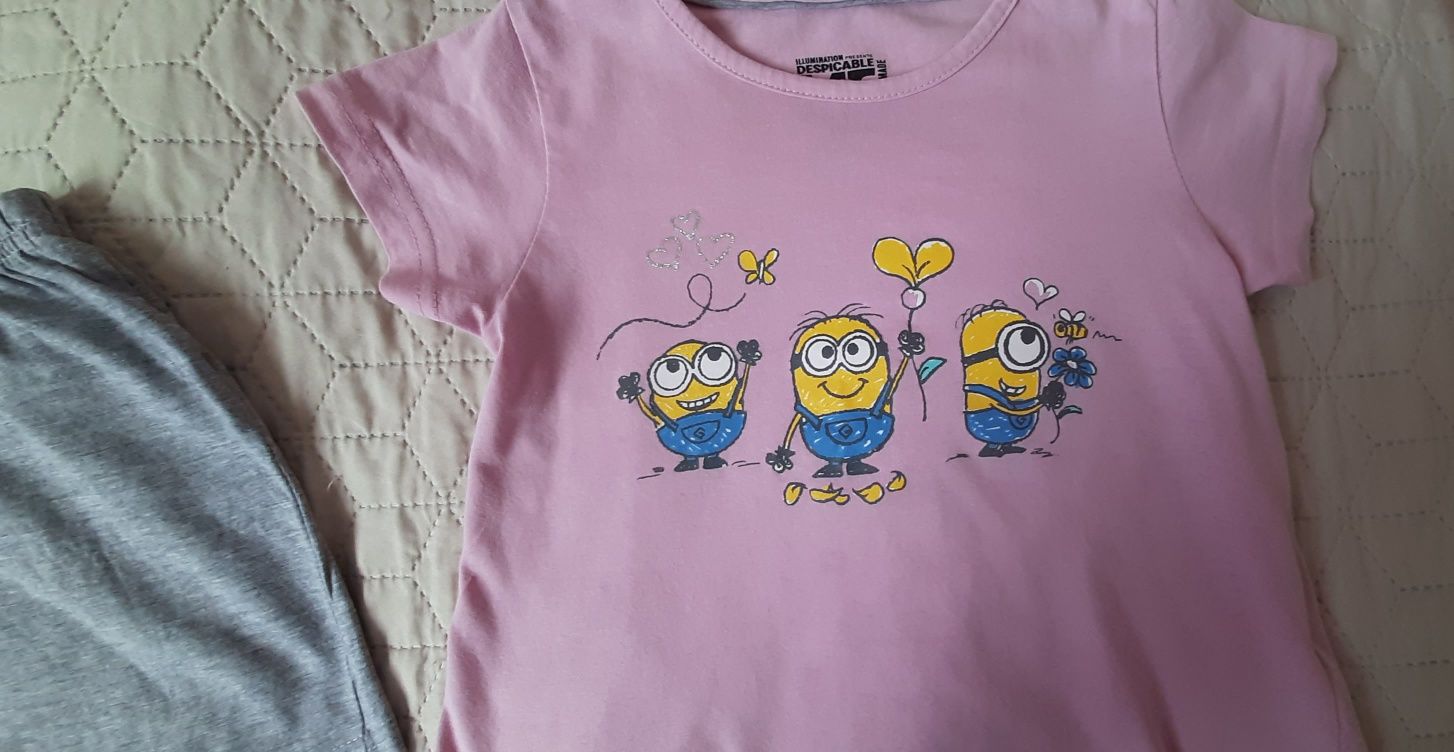 Piżama krótki rękaw dla dziewczynki 98 104 minions minionki