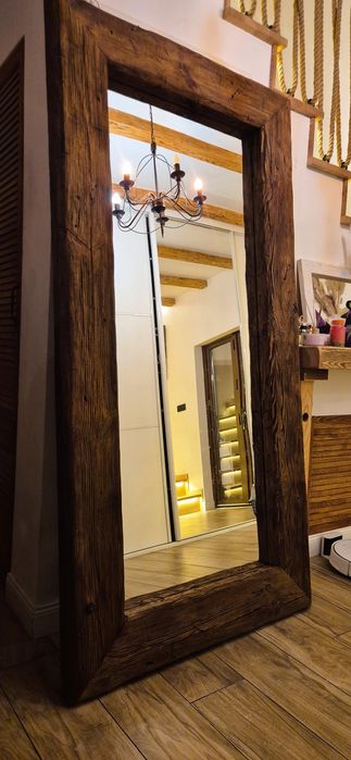 Lustro 200x100, stare drewno, rustykalne, loft, boho, vintage