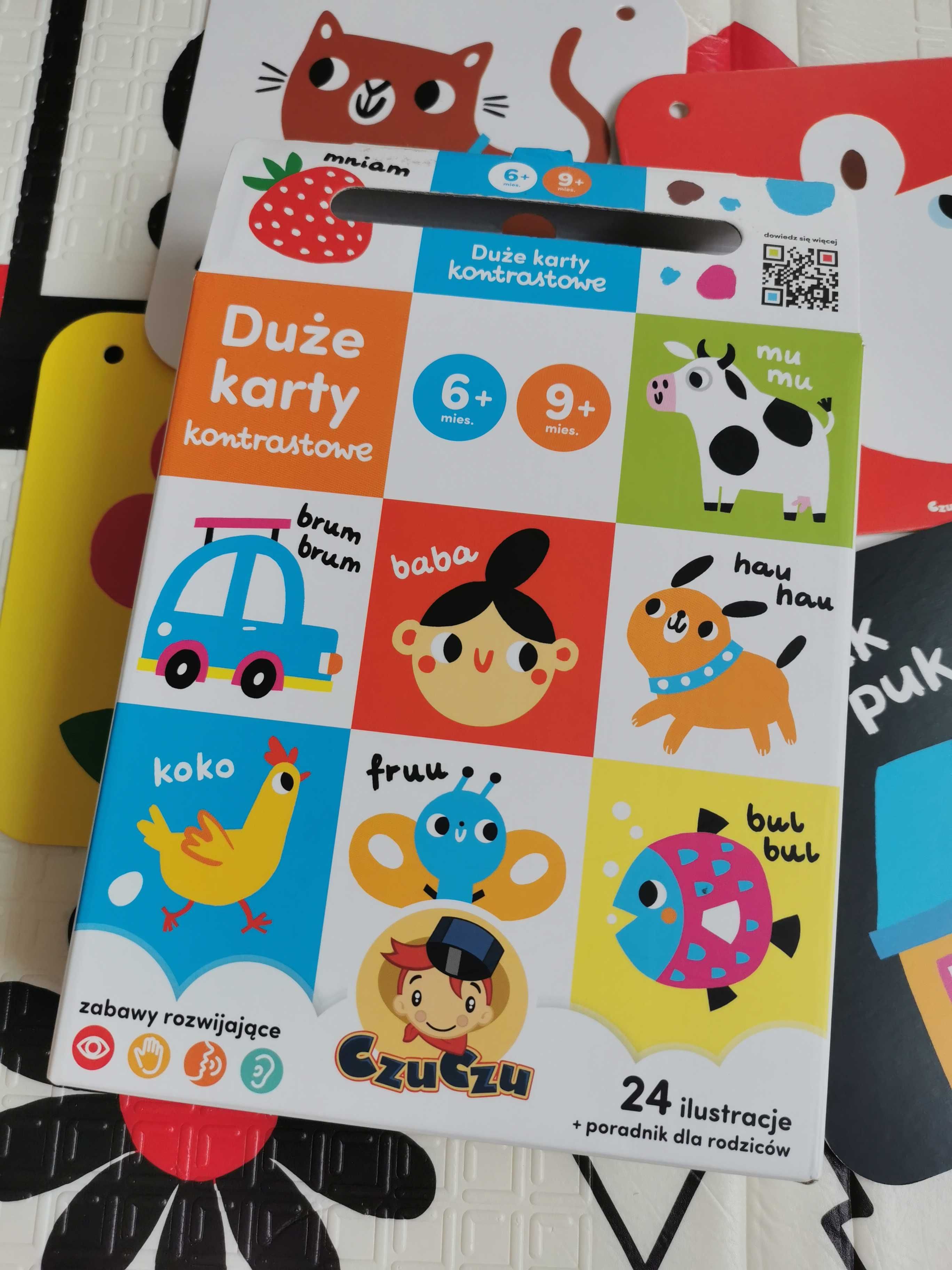 Duże karty kontrastowe Czuczu dla niemowlaka