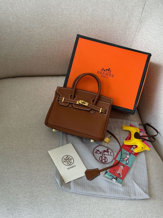 Сумка Hermes Birkin 20 Brown шкіра