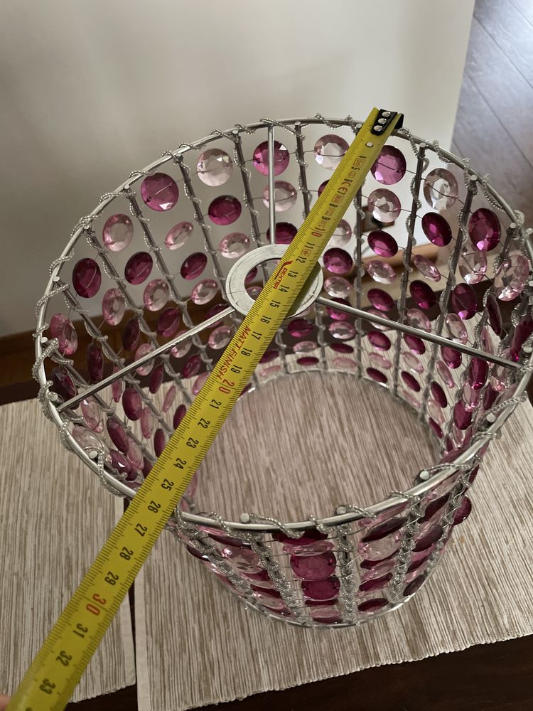 Klosz, abażur, różowy do dziecięcego pokoju. Lampa sufitowa.