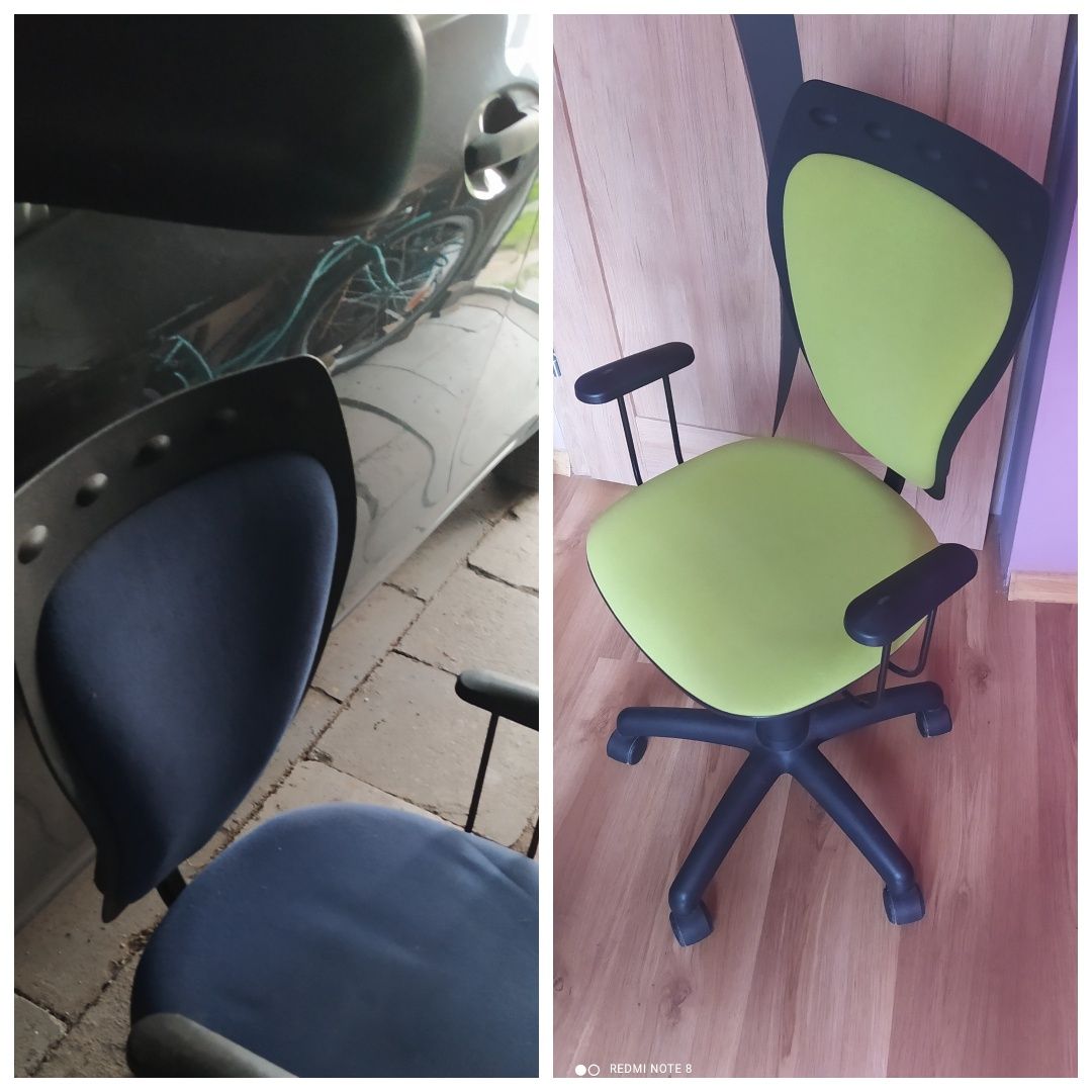 Krzesło obrotowe niebieskie zielone sprzedane.
