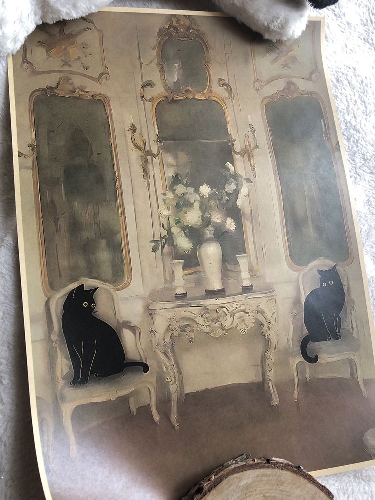 Plakat Dwa Czarne Koty w obrazie