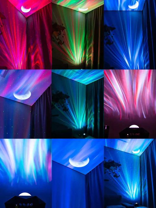 Крутой 3D проектор +музыка! Звездное небо, проекция луны, сияние!