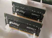 Pamięć do laptopa Kingston Fury Impact, DDR4, 3200MT/s, 32Gb (2x16Gb)