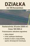 Działka budowlana – Korzeniów, gm. Ułęż | 20 arów | Od 100 000 zł