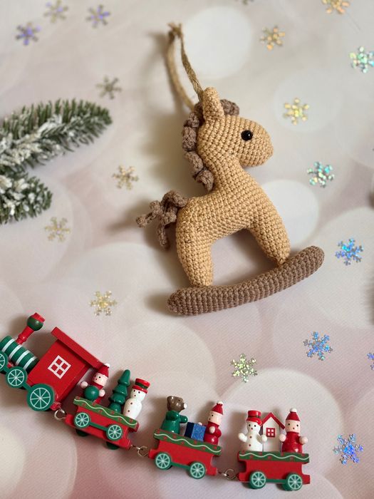 Коник гойдалка ялинкова прикраса Лошадка