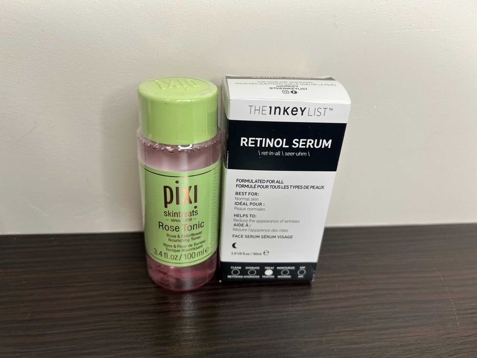 PIXI Collagen Tonik 100ml + INKEY LIST Serum z retinolem 30ml travel