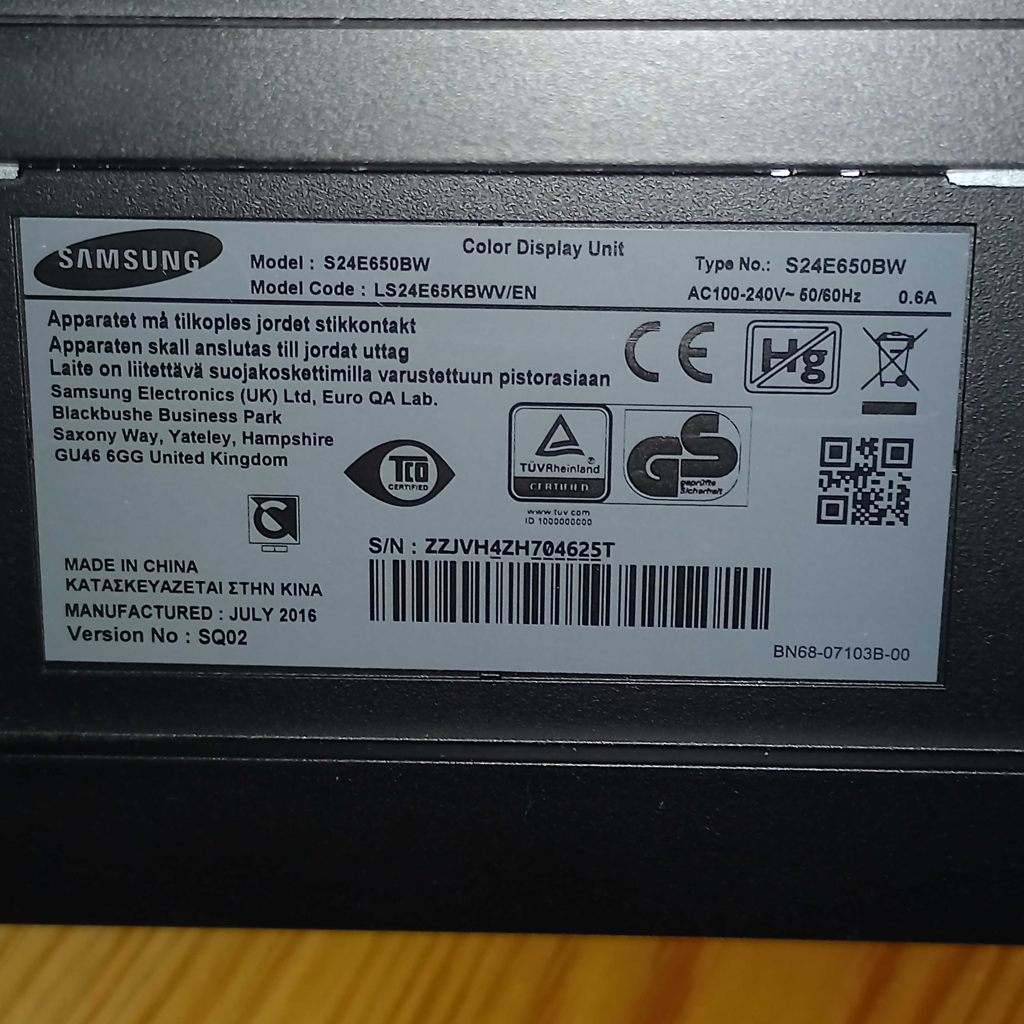 Монитор SAMSUNG S24E650BW