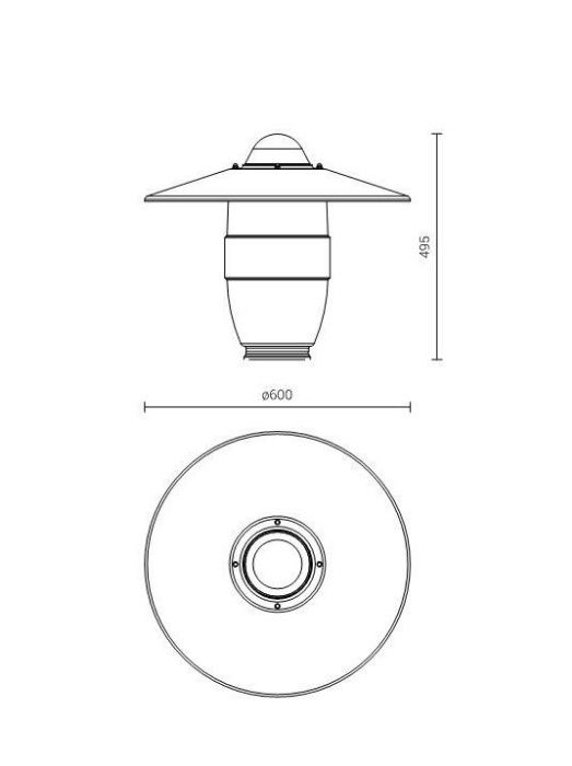Lampa parkowa wys 3,5 m Auris aluminium 10 kolorów