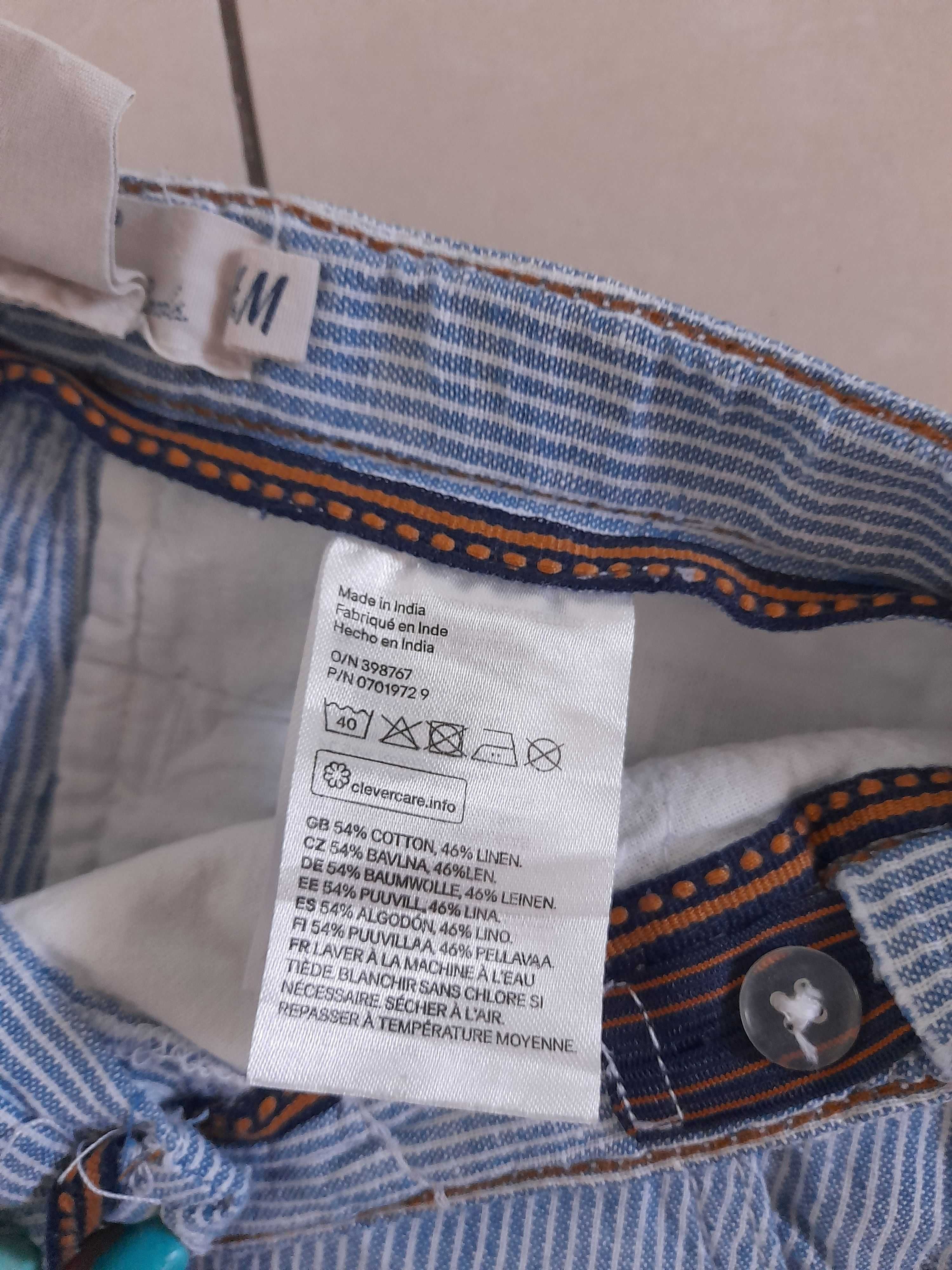 H&M spodenki chłopięce eleganckie len R.128 NOWE
