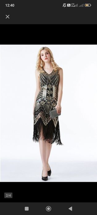 Sukienka cekinowa Gatsby lata 20 -L