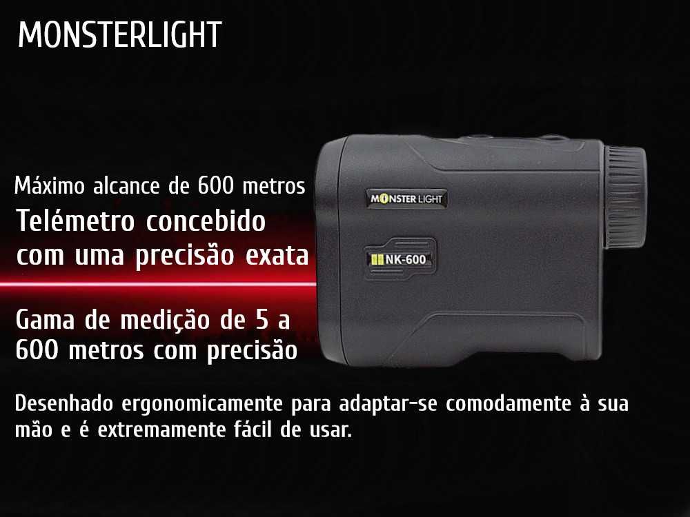 Telémetro ou medidor de distância a laser com alcance de 600 metros