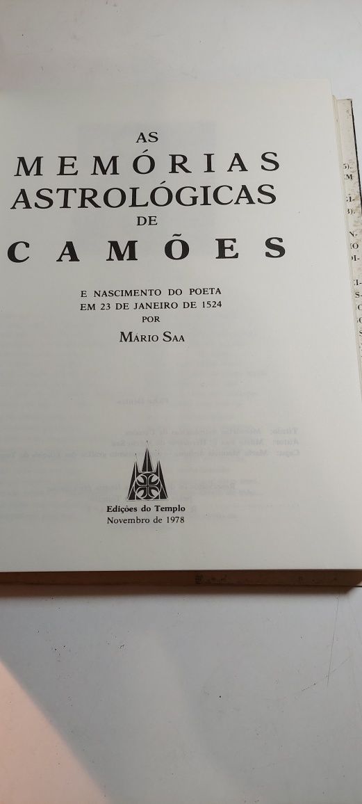 As Memórias Astrológicas de Luís de Camões - Mário Saa