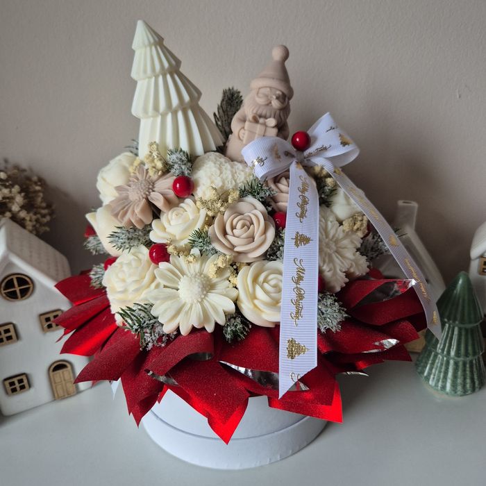 Świąteczny box  wosk sojowy rękodzieło