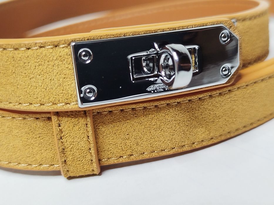 Тонкий жіночий ремінь ермес, модний шкіряний ремінь 2 см