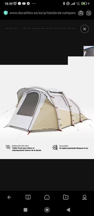 Vendo tenda de campismo AIR SECONDS F&B 4.1  em excelente estado