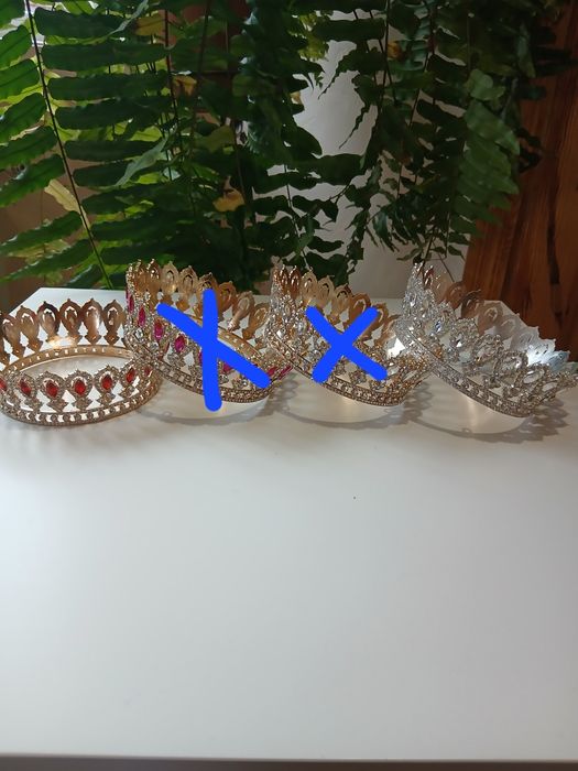 Корона на голову, на торт, діадема, топер, блискітки, свічки