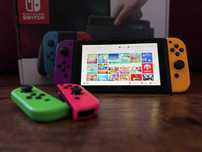 Nintendo Switch, 4 JoyCon, kefir, 256GB карта, повний комплект + чохол