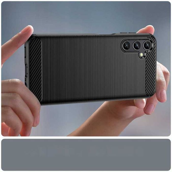 Etui Carbon do Samsung Galaxy A14 4G / A14 5G + Szkło Hartowane