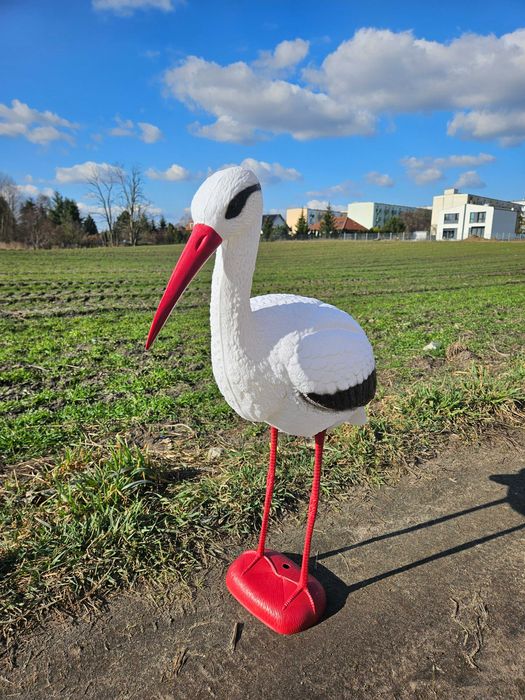 Wysoka figurka bocian bociek wiosna lato na ogród działkę prezent
