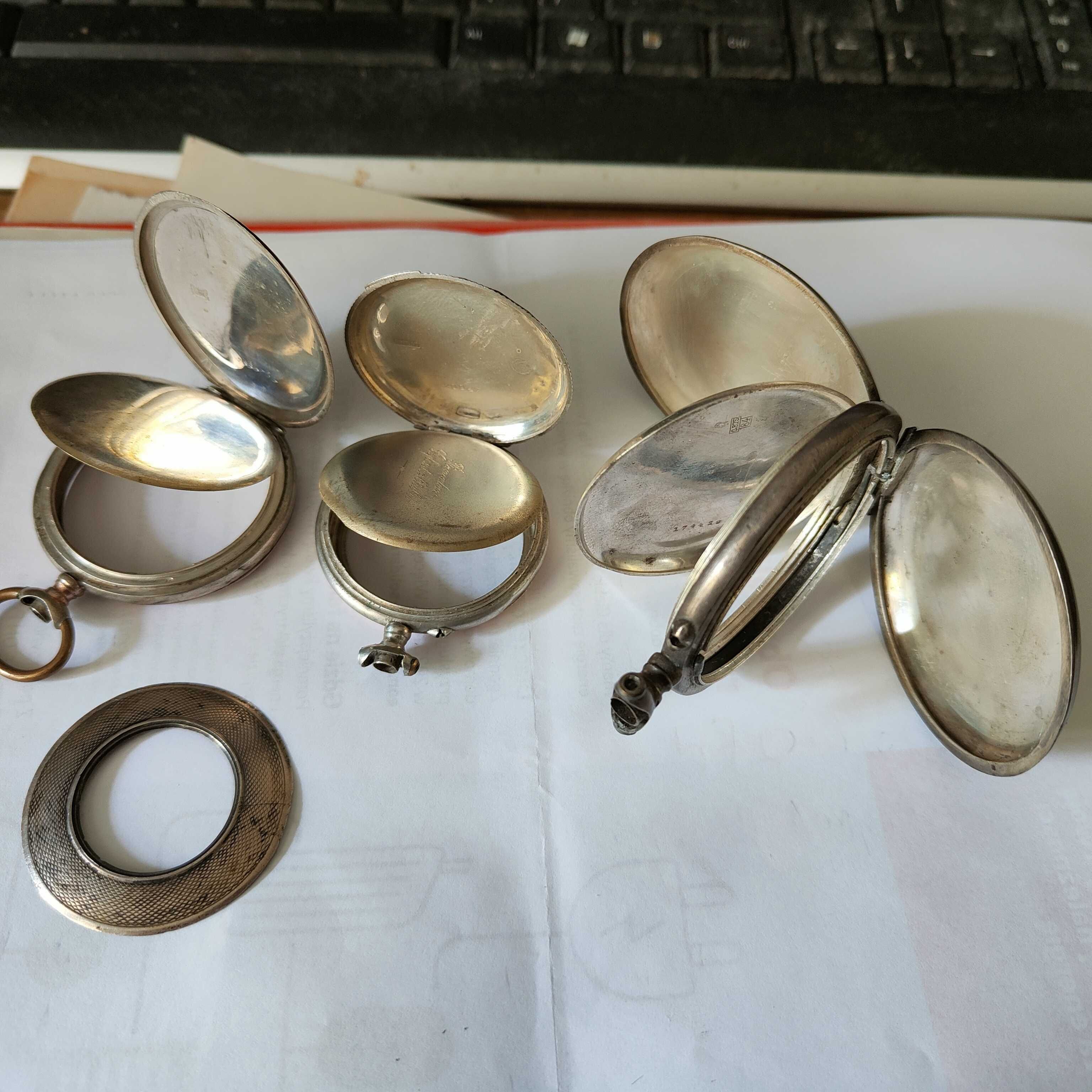 Stare obudowy srebro od zegarków kieszonkowych 113g
