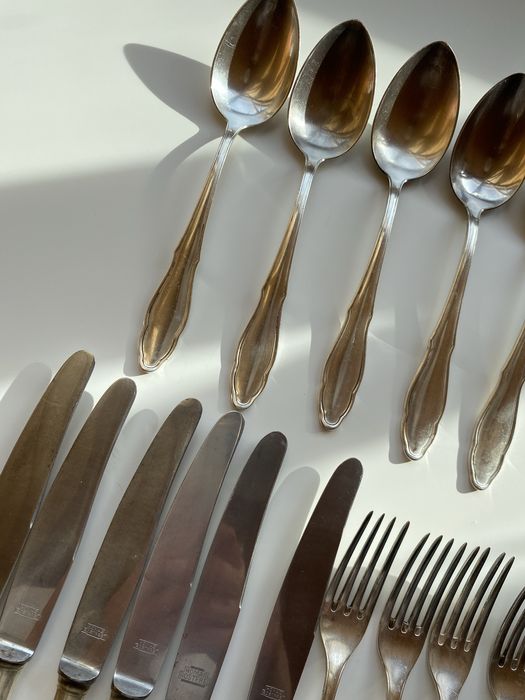 Sztućce posrebrzane  18 szt dla 6 osób