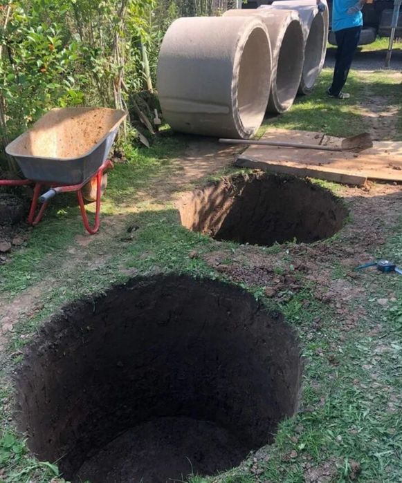 Каналізація септик під ключ вигрібна яма з бетонних кілець (BS200)