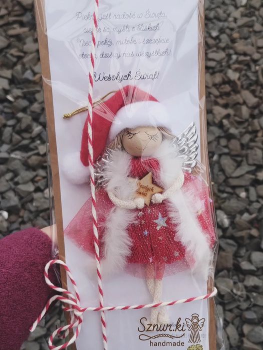 Aniołek, makrama, upominek, święta