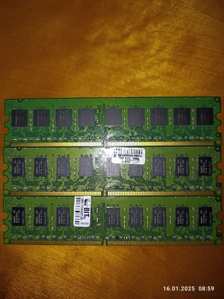 RAM DDR2 Kingston 2Gb 1.8V x 3 szt i inne