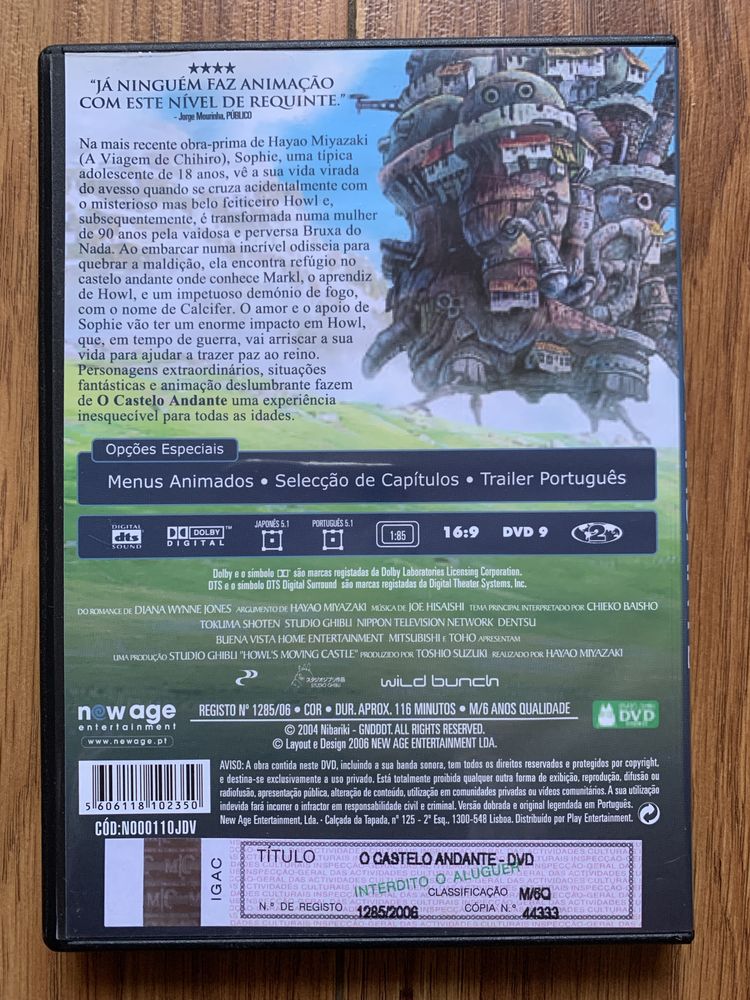 O Castelo Andante - Hayao Miyazaki - dvd - Animé