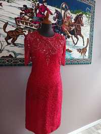 Sukienka  czerwona  z cekinami