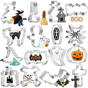 Foremki Do Wykrawania Ciasteczek Halloween metalowe 16 szt