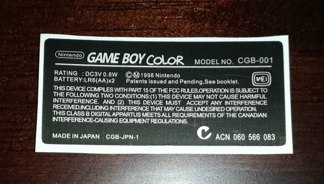 Game boy color autocolantes